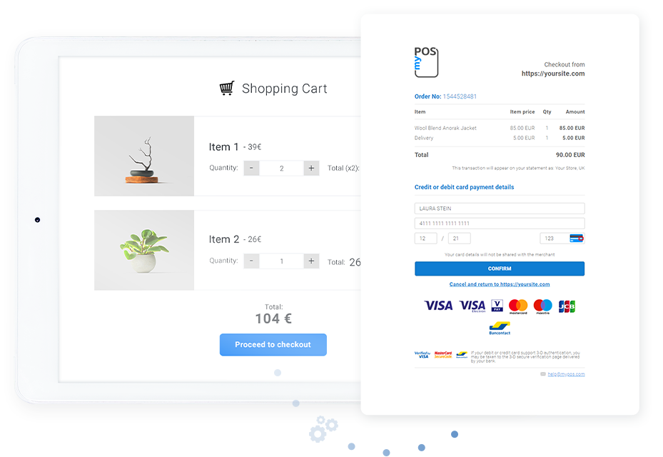 Shopping cart myPOS checkout